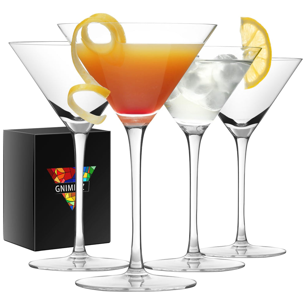 Gnimihz ensemble de 4 verres à martini présentés en coffret protecteur, parfait pour offrir