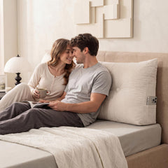 Gnostik coussin en usage lecture sur lit, maintien du dos pour travailler