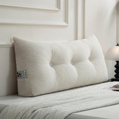 Gnostik coussin tête de lit face montré sur lit, support confortable immédiat