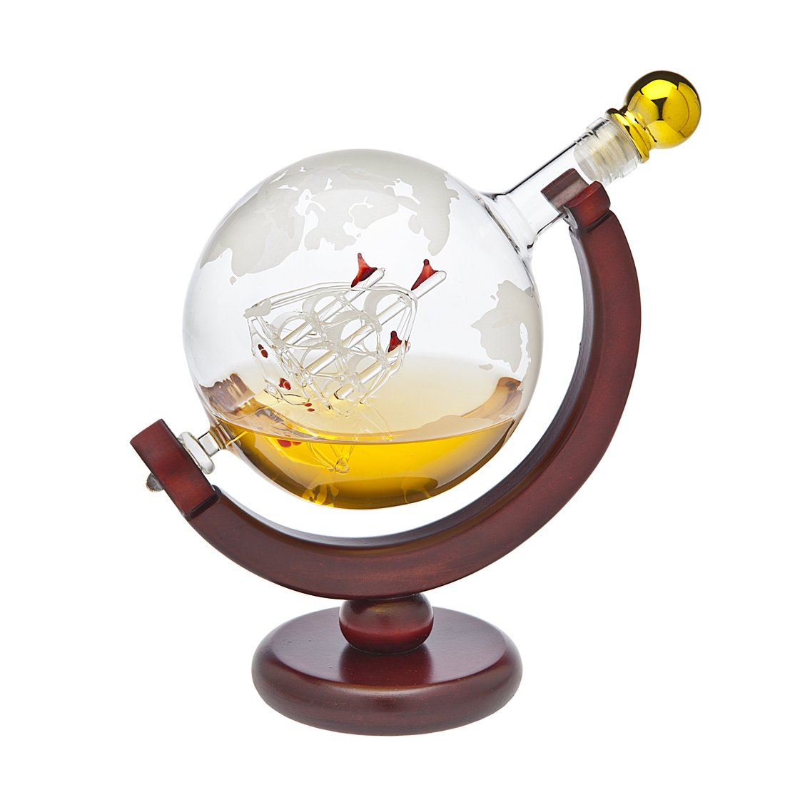 Godinger carafe globe vue de face présentant la silhouette élégante et la capacité 850 ml