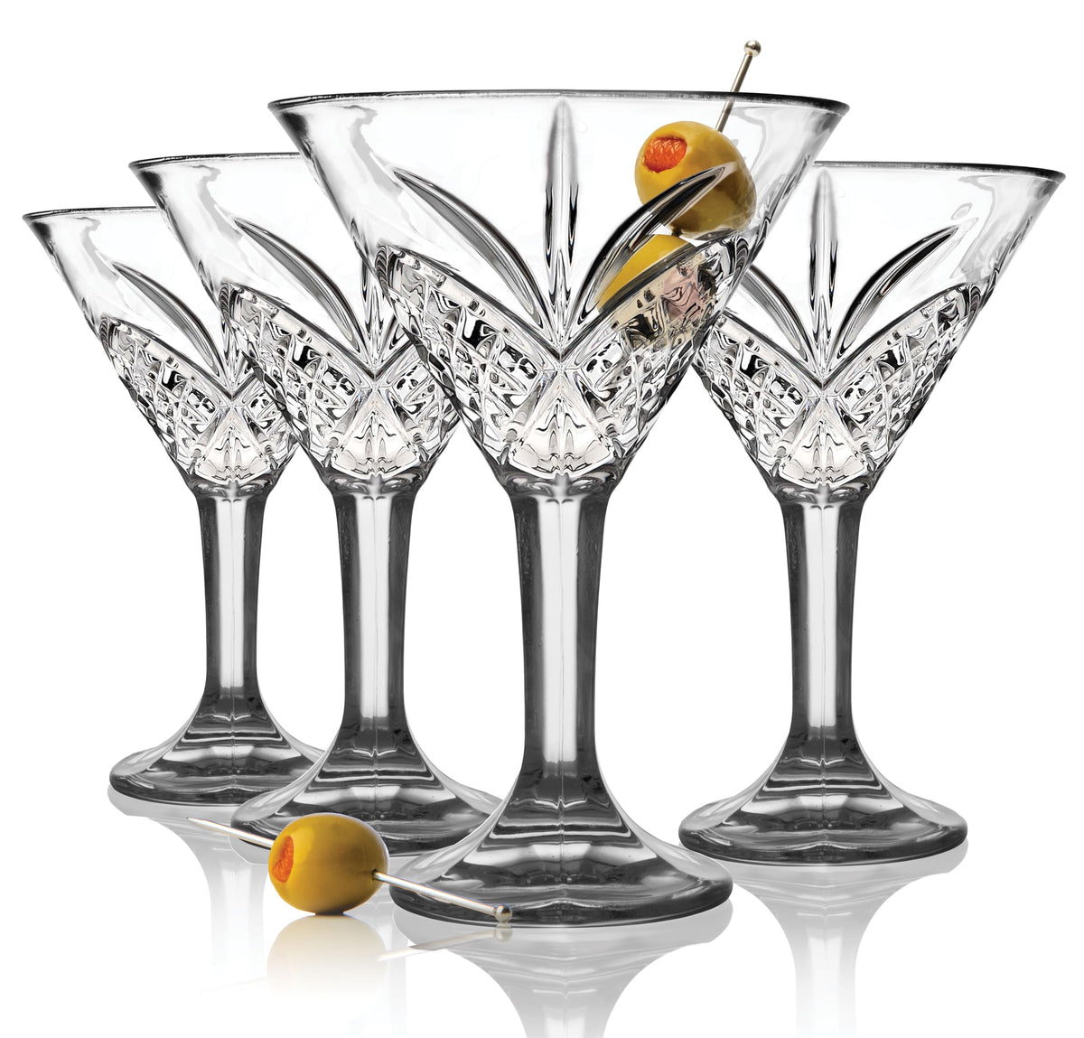 Godinger verre martini Dublin face élégant présentation brillante