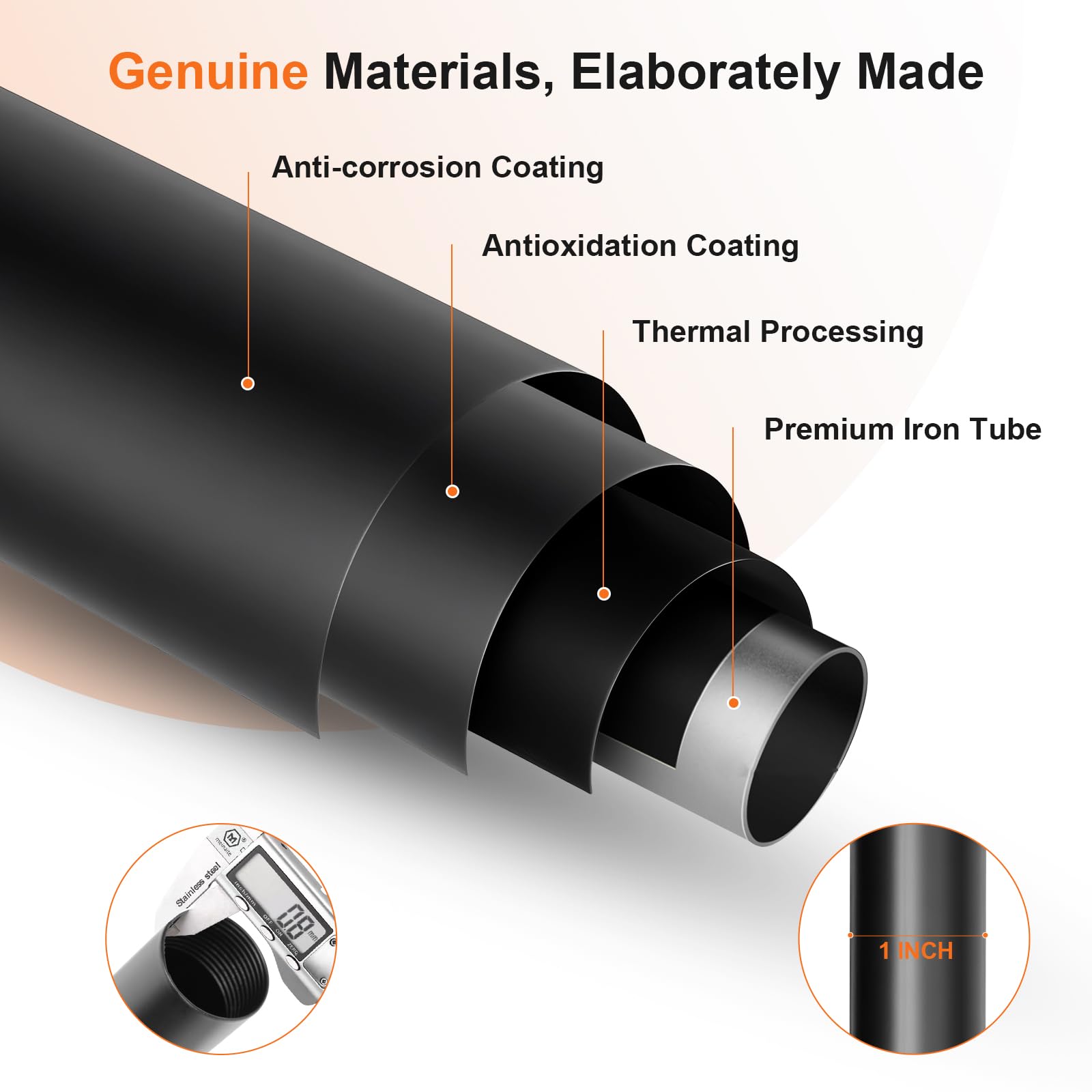 Gogrinliv plan de la finition noir mat, look moderne et anti‑corrosion