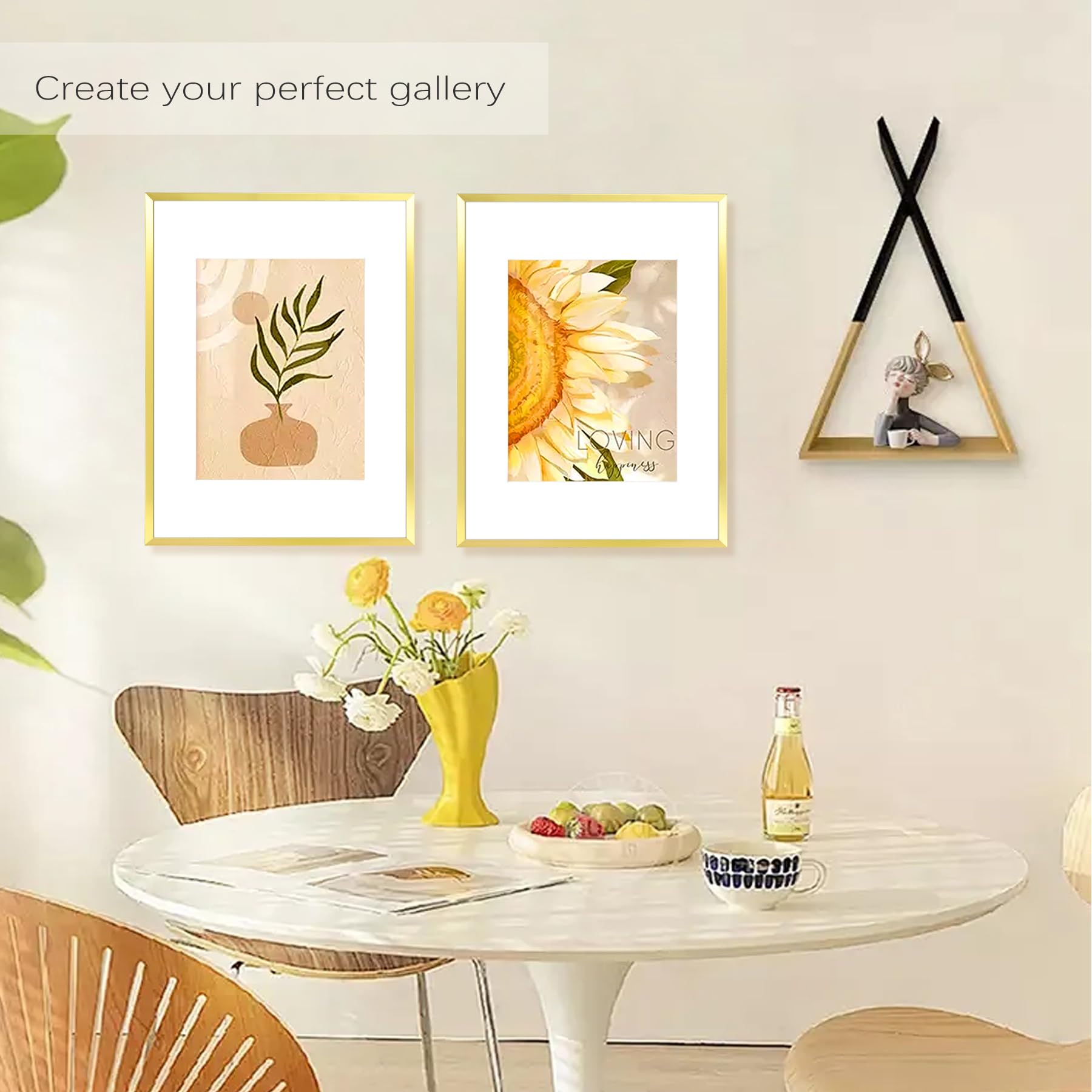 Golden State Art passe-partout ouvert affichant photo 8,5x11 et maintien sécurisé