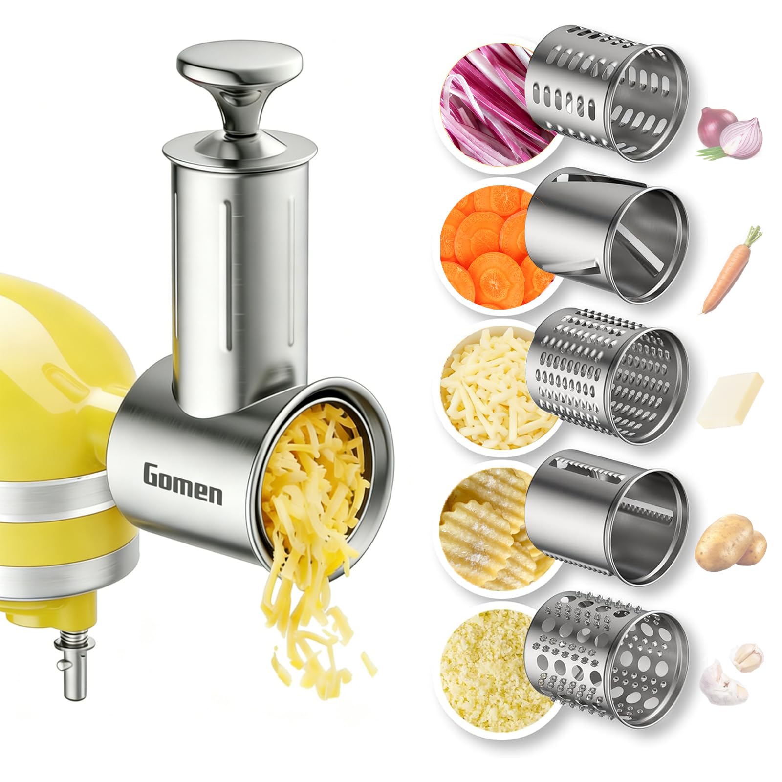 Gomen attachement face avant sur Kitchenaid montrant montage sécurisé et gain de temps