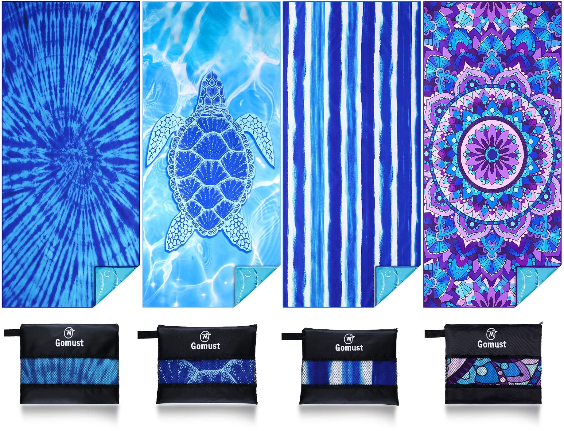 Gomust serviette face avant lot de 4 présentant motifs et grande surface
