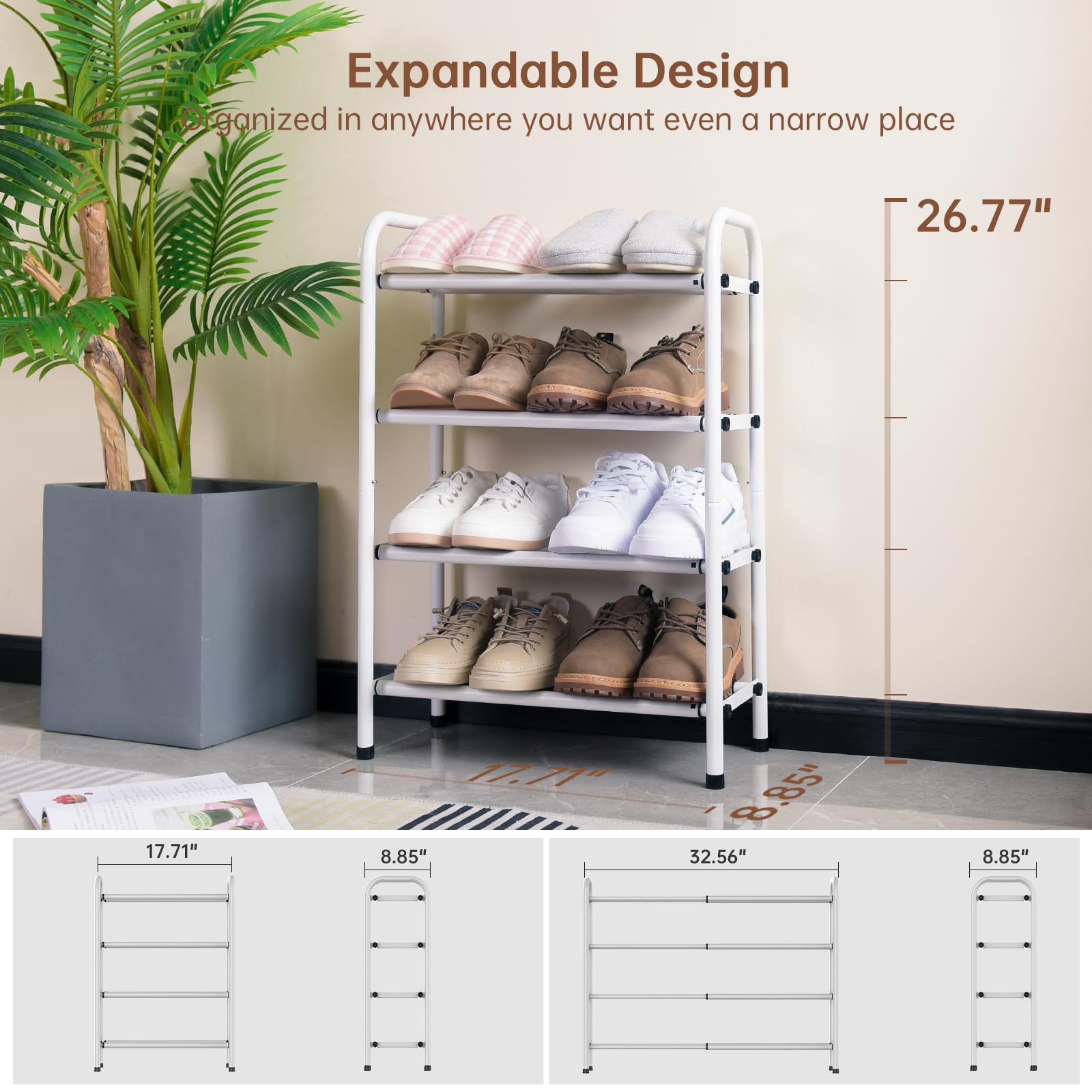 Gonfoam étagère chargée de chaussures, rangement organisé rapide