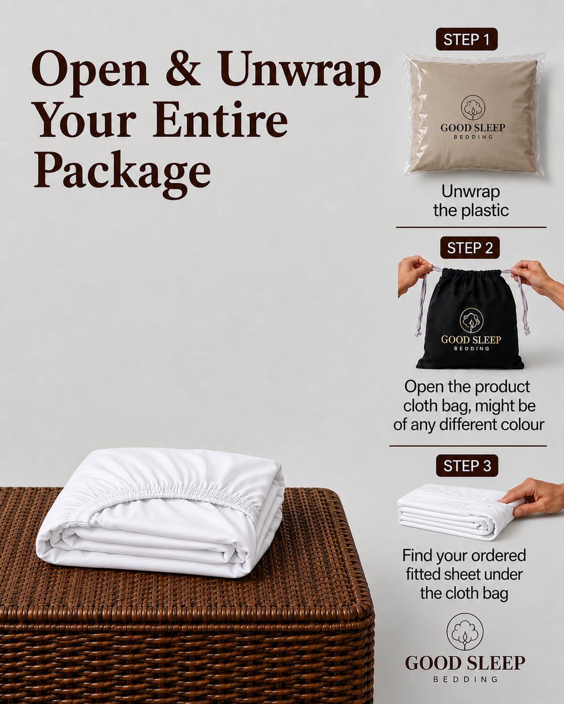 Good Sleep Bedding poches profondes démontrant compatibilité matelas épais