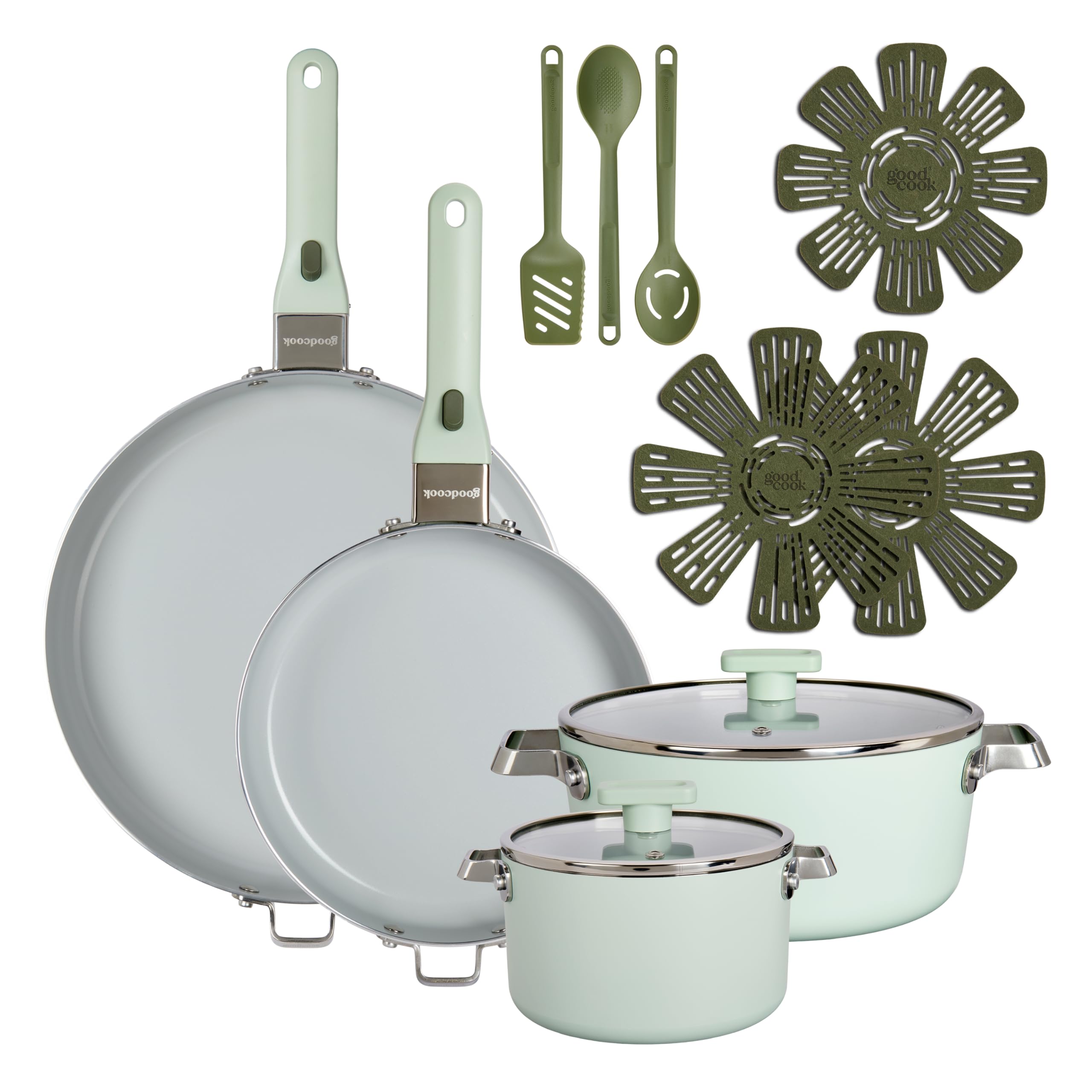 GoodCook vue d'ensemble sage green, rangement compact et esthétique