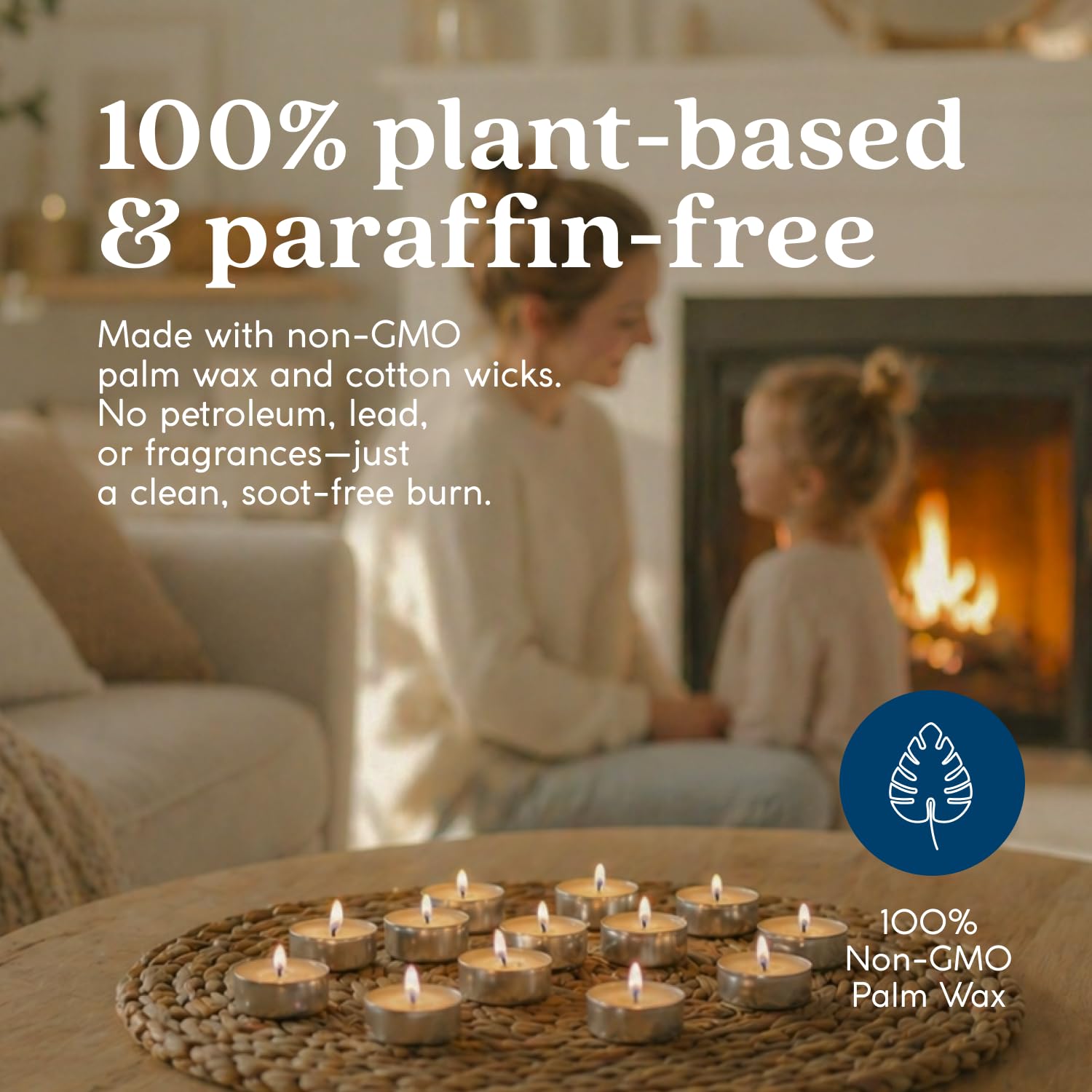GoodLight gros plan de la cire de palme, combustion propre visible