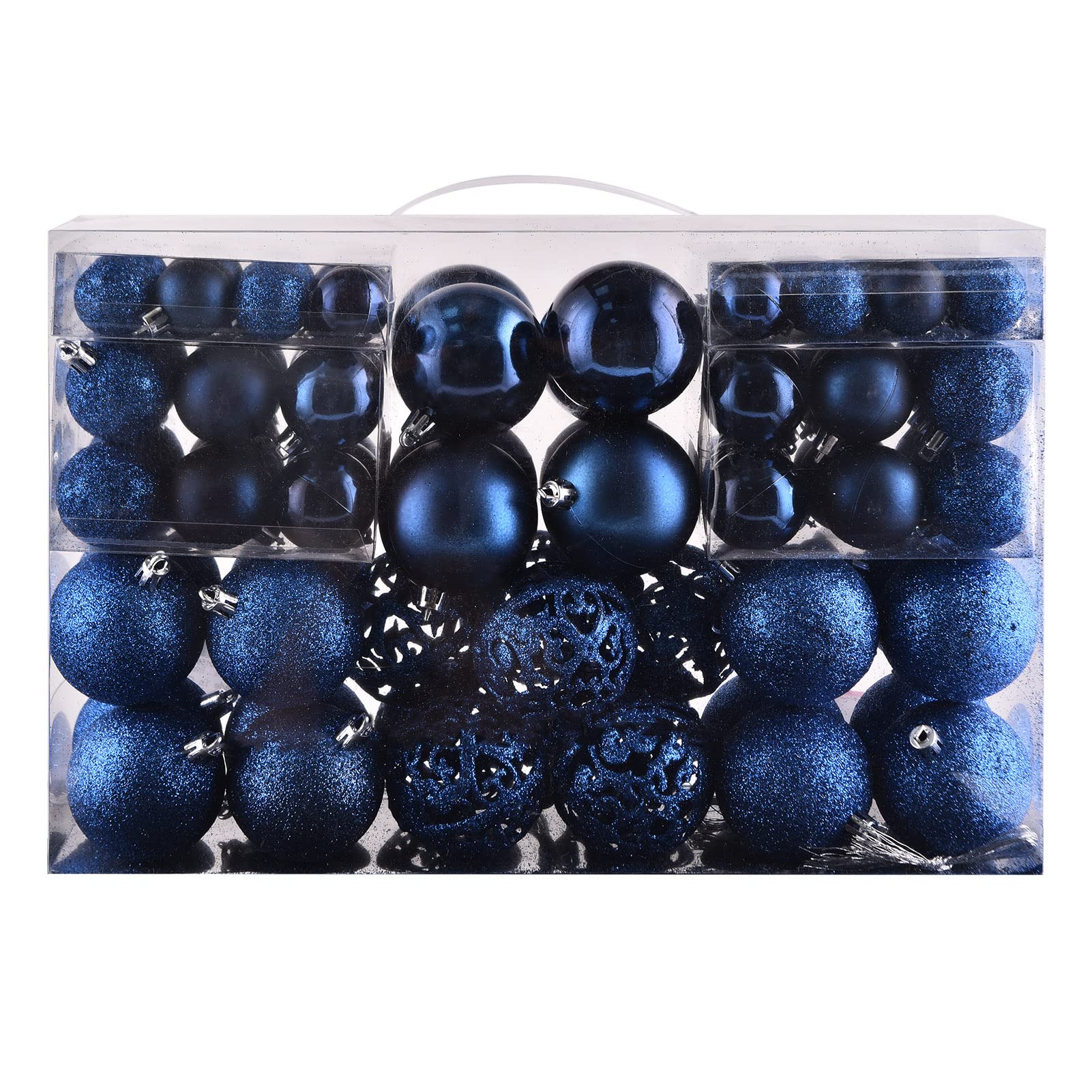 GOODLYGHTS vue du coffret de 100 boules bleu foncé montrant emballage pratique