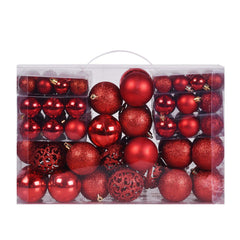 GOODLYGHTS vue face avant du lot 100 boules rouges, emballage réutilisable pratique