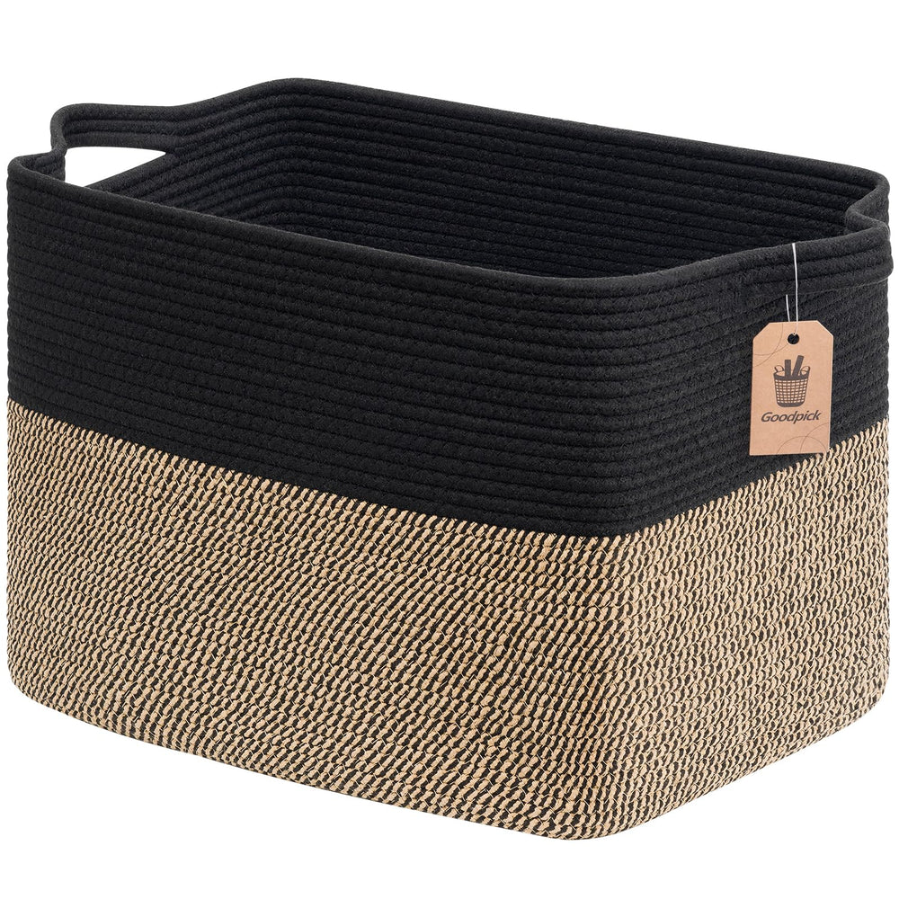 Goodpick panier face avant noir jute, rangement élégant