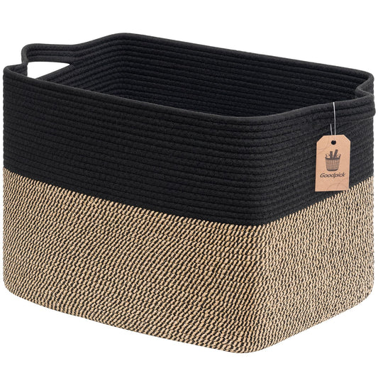 Goodpick panier face avant noir jute, rangement élégant
