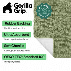 GORILLA GRIP gros plan chenille douce montrant absorption supérieure