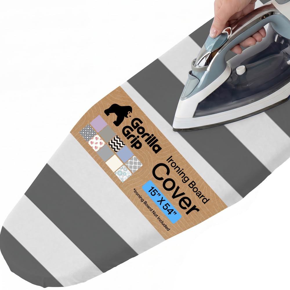 GORILLA GRIP housse face avant rayée, finition résistante pour repassage plus rapide