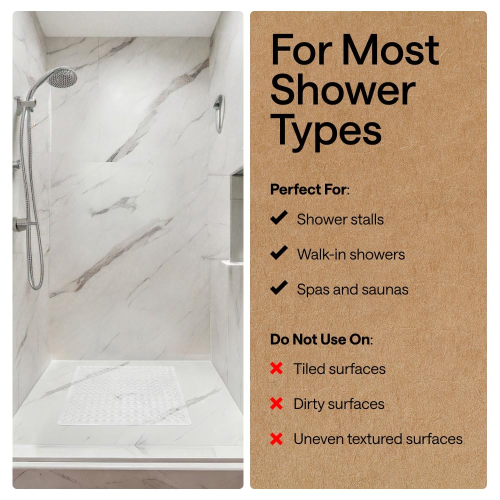 GORILLA GRIP posé dans cabine de douche montrant stabilité en usage