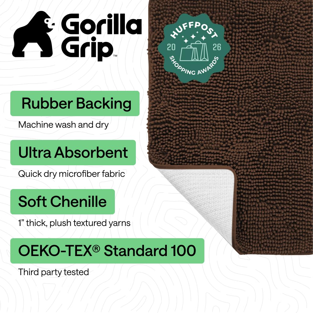 GORILLA GRIP gros plan chenille épaisse montrant douceur et absorption