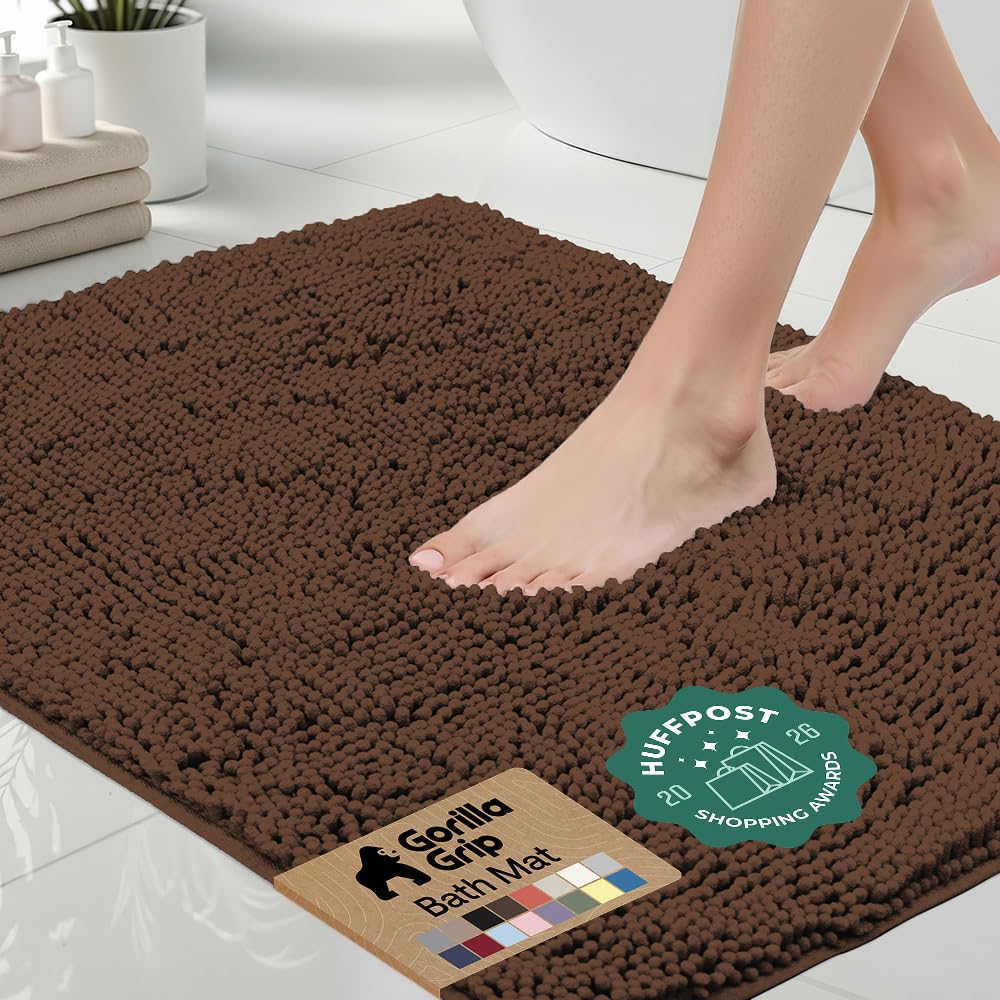 GORILLA GRIP tapis face avant brun, confort et absorption immédiate