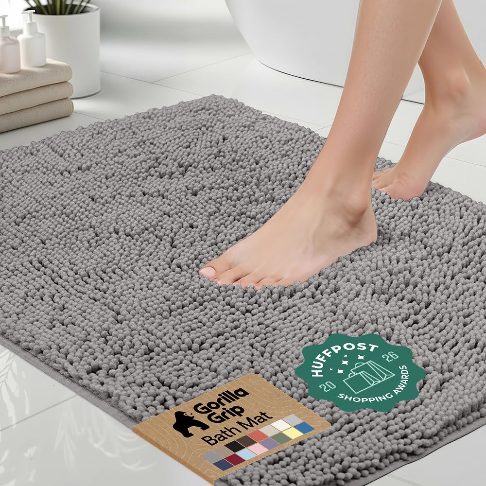 GORILLA GRIP tapis devant baignoire montrant sécurité et confort