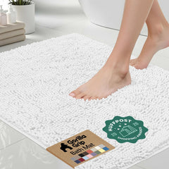GORILLA GRIP vue avant du tapis blanc pour confort et absorption