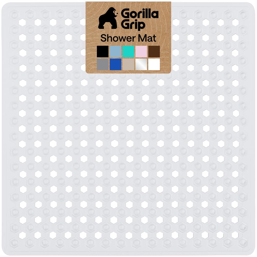 GORILLA GRIP tapis face avant blanc montrant couverture et adhérence