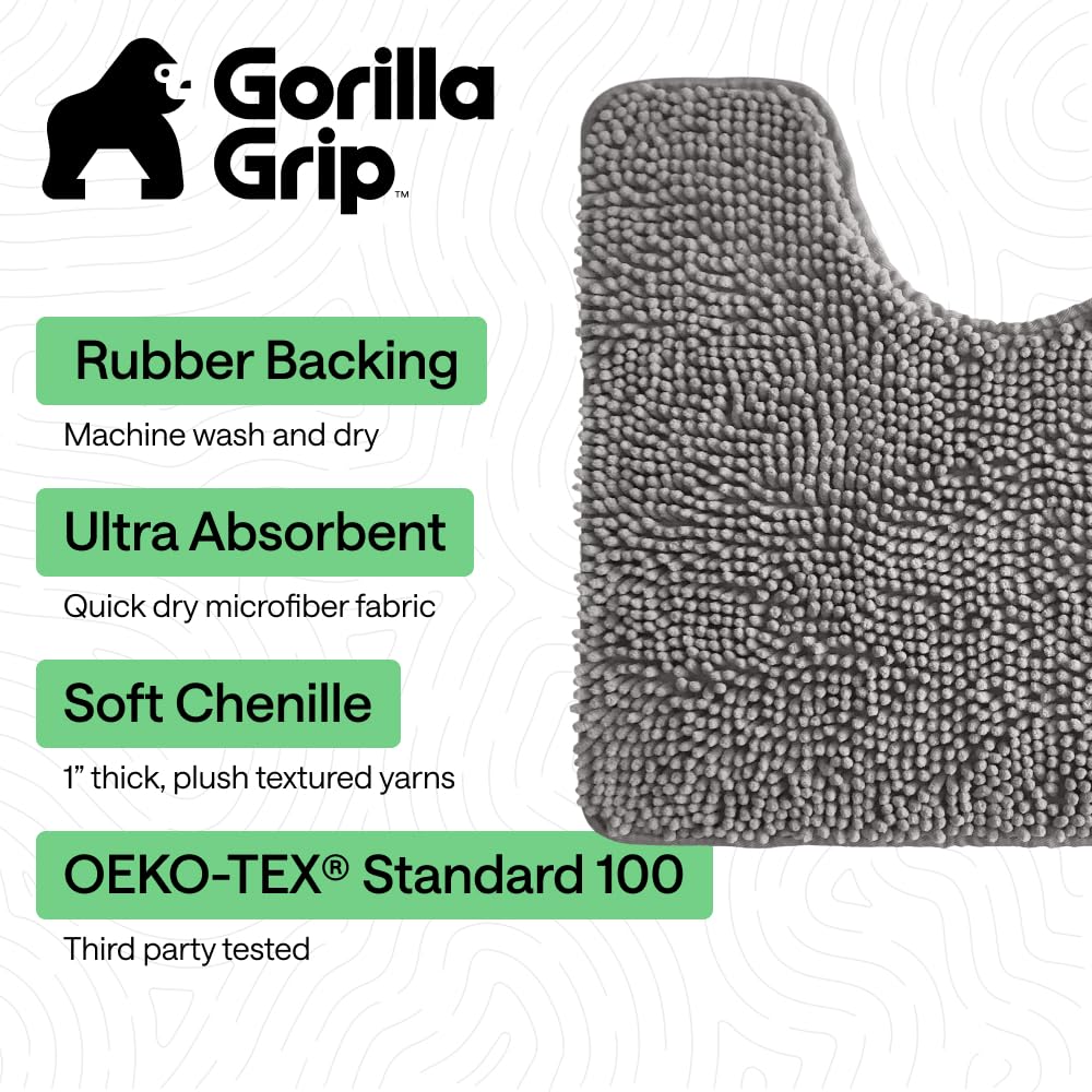 GORILLA GRIP gros plan chenille douce montrant confort et absorption
