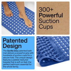 GORILLA GRIP gros plan texture galet, confort pour les pieds