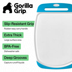 GORILLA GRIP gros plan sur la texture non poreuse pour découpe hygiénique