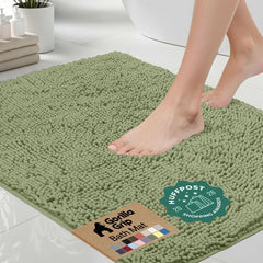 GORILLA GRIP vue de face du tapis vert sauge offrant confort immédiat