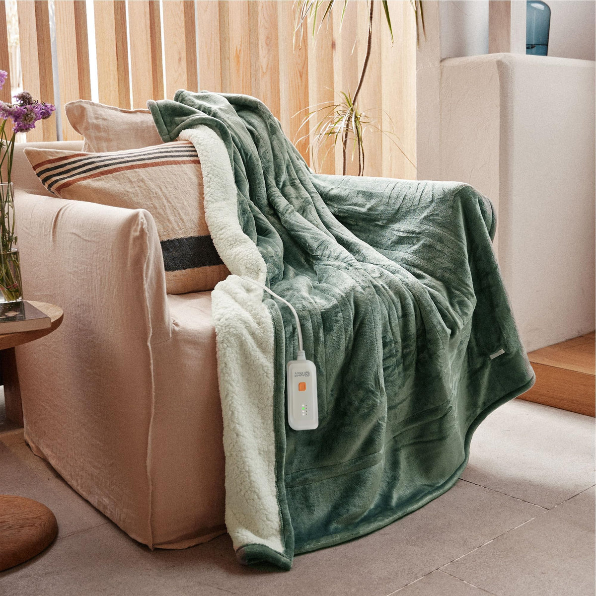 GOTCOZY couverture chauffante vue frontale montrant chaleur uniforme