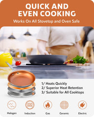 GOTHAM STEEL poêle en cuisson sur plaque induction montrant distribution chaleur uniforme
