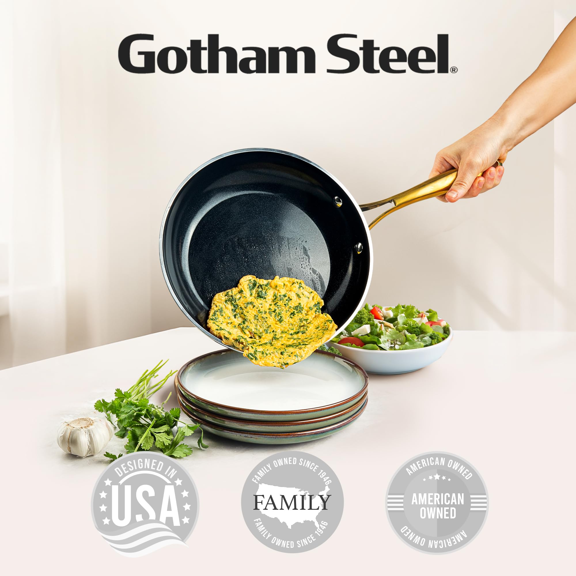 GOTHAM STEEL mise en scène cuisine stylée pour inspiration et présentation élégante