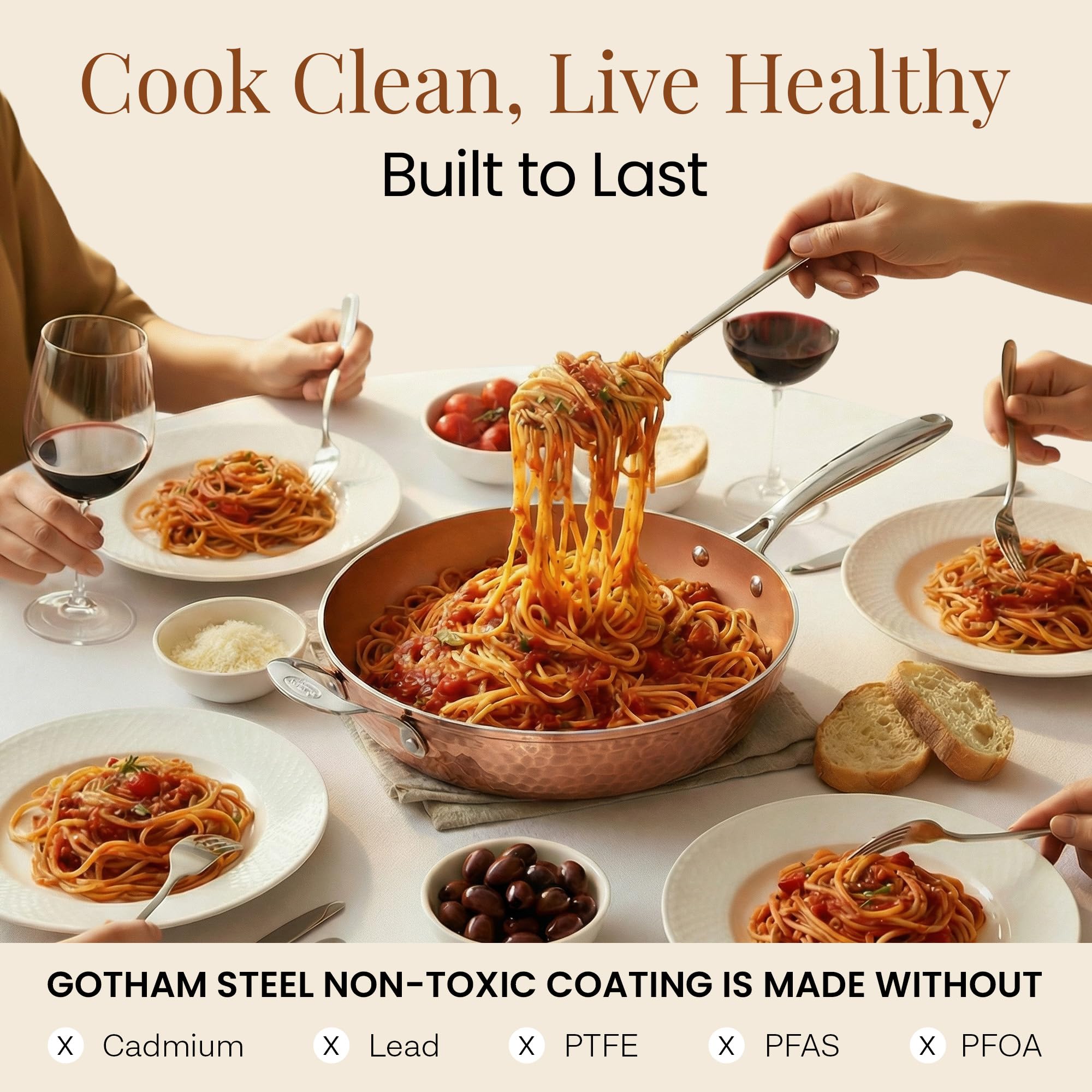 GOTHAM STEEL pancakes dans la poêle, antiadhérence facile et démoulage rapide