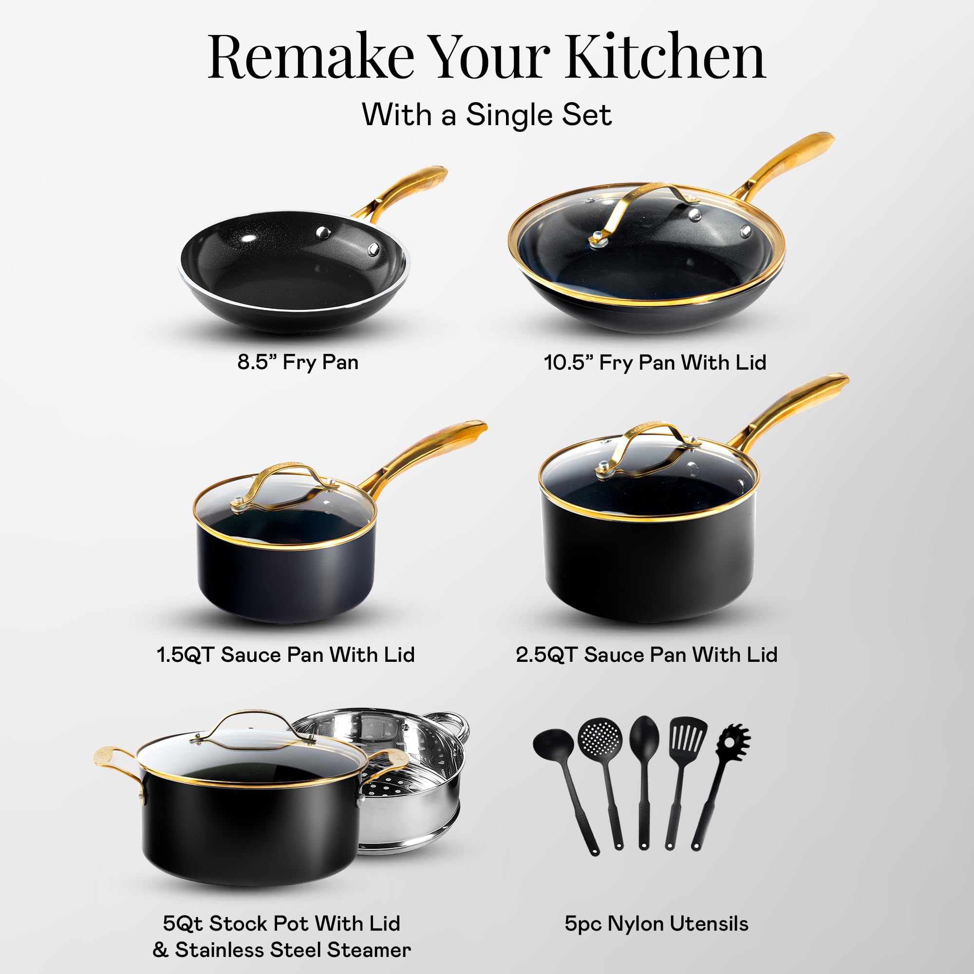 GOTHAM STEEL gros plan surface céramique antiadhésive pour cuisson saine