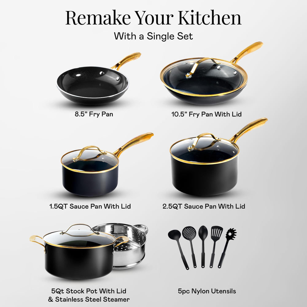 GOTHAM STEEL gros plan surface céramique antiadhésive pour cuisson saine