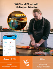 Govee écran application affichant alertes pour cuisson précise