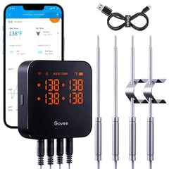 Govee thermomètre viande face appareil montrant écran et bénéfice contrôle