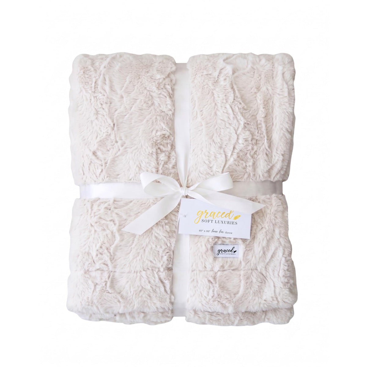 GRACED SOFT LUXURIES vue frontale du plaid ivoire, apporte chaleur et élégance