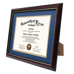 GraduationMall double passe‑partout bleu marine sur or rehausse le diplôme