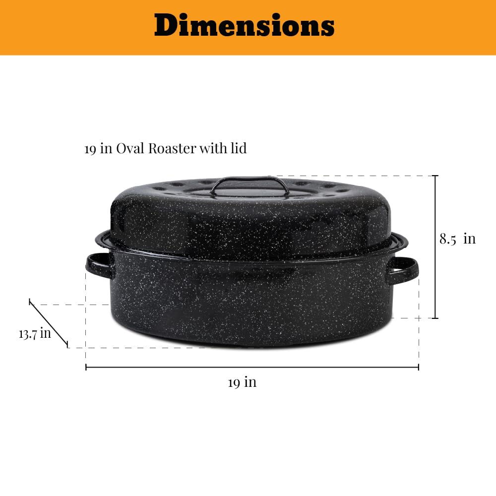 Granite Ware grille incluse surélevant le rôti pour jus homogènes