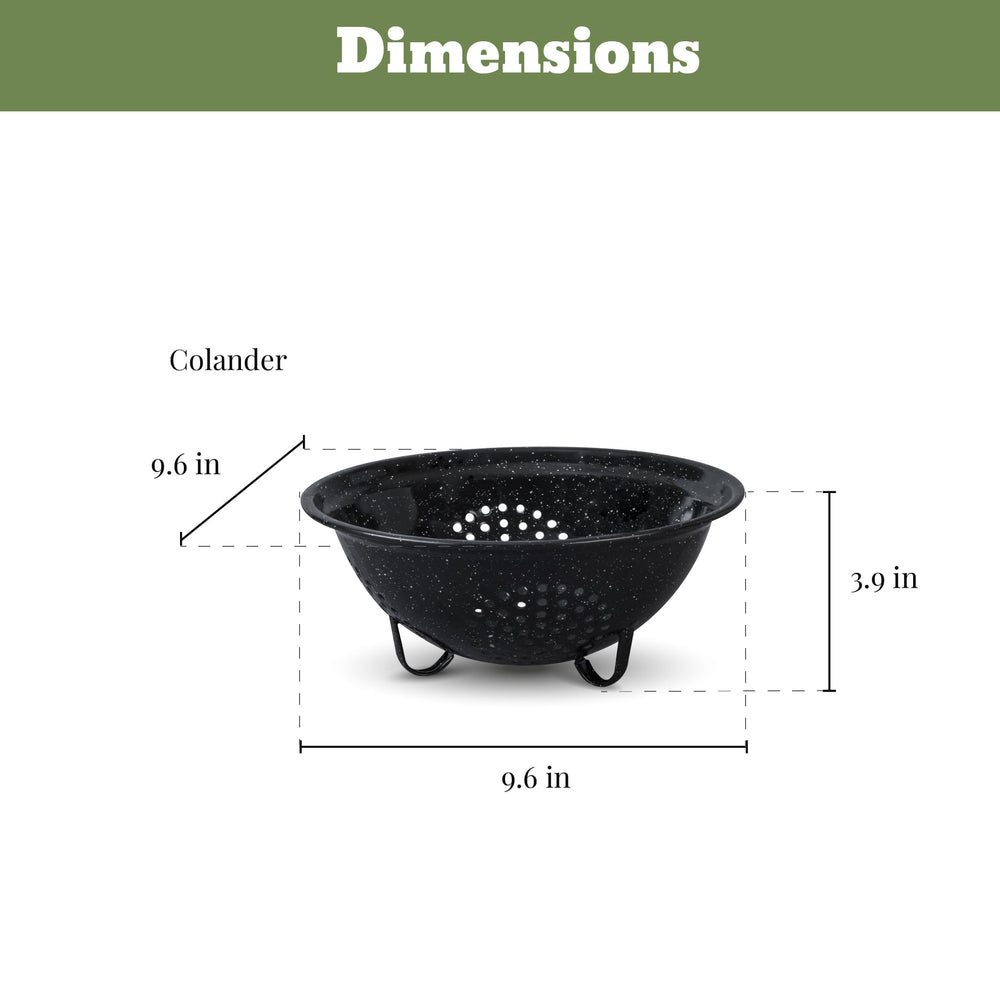 Granite Ware passoire 9 pouces gros plan facilitant rinçage et égouttage des légumes