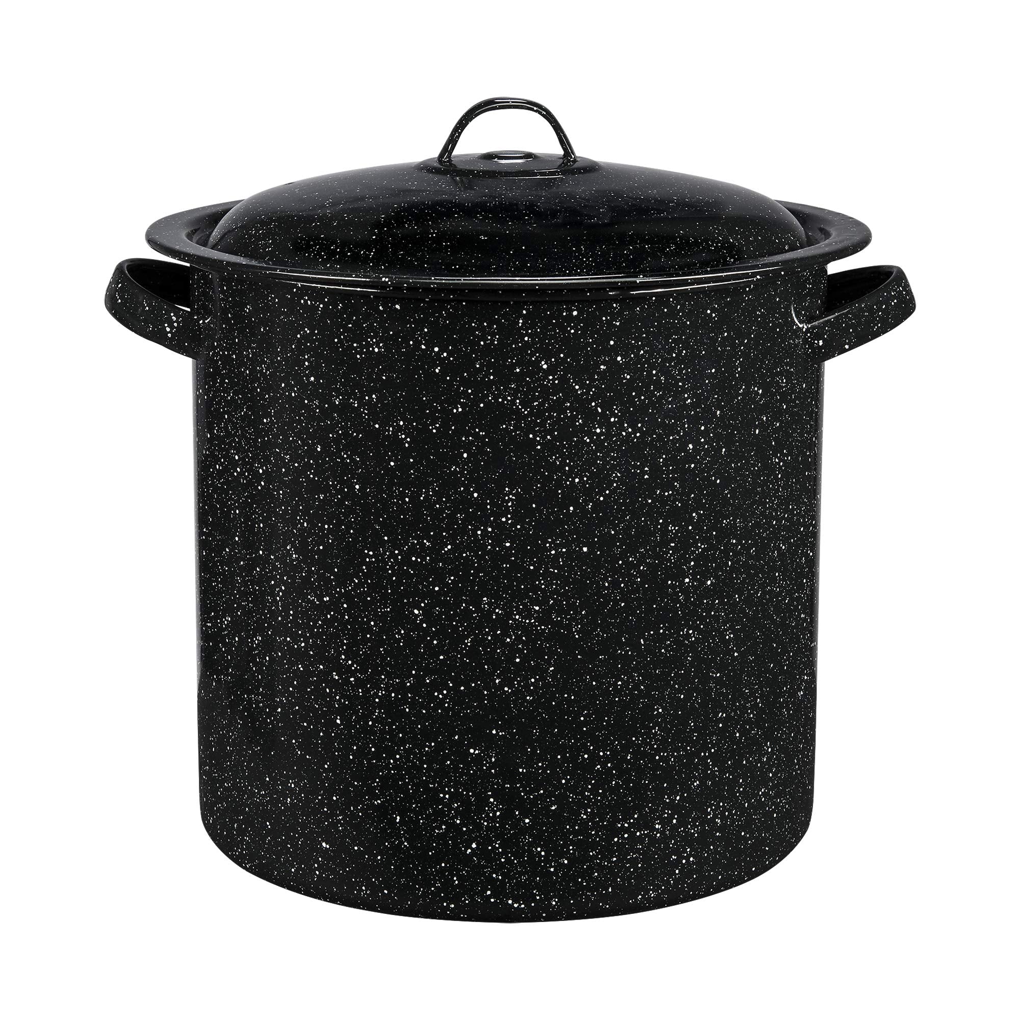 Granite Ware vue avant de la marmite montrant capacité et finition pratique
