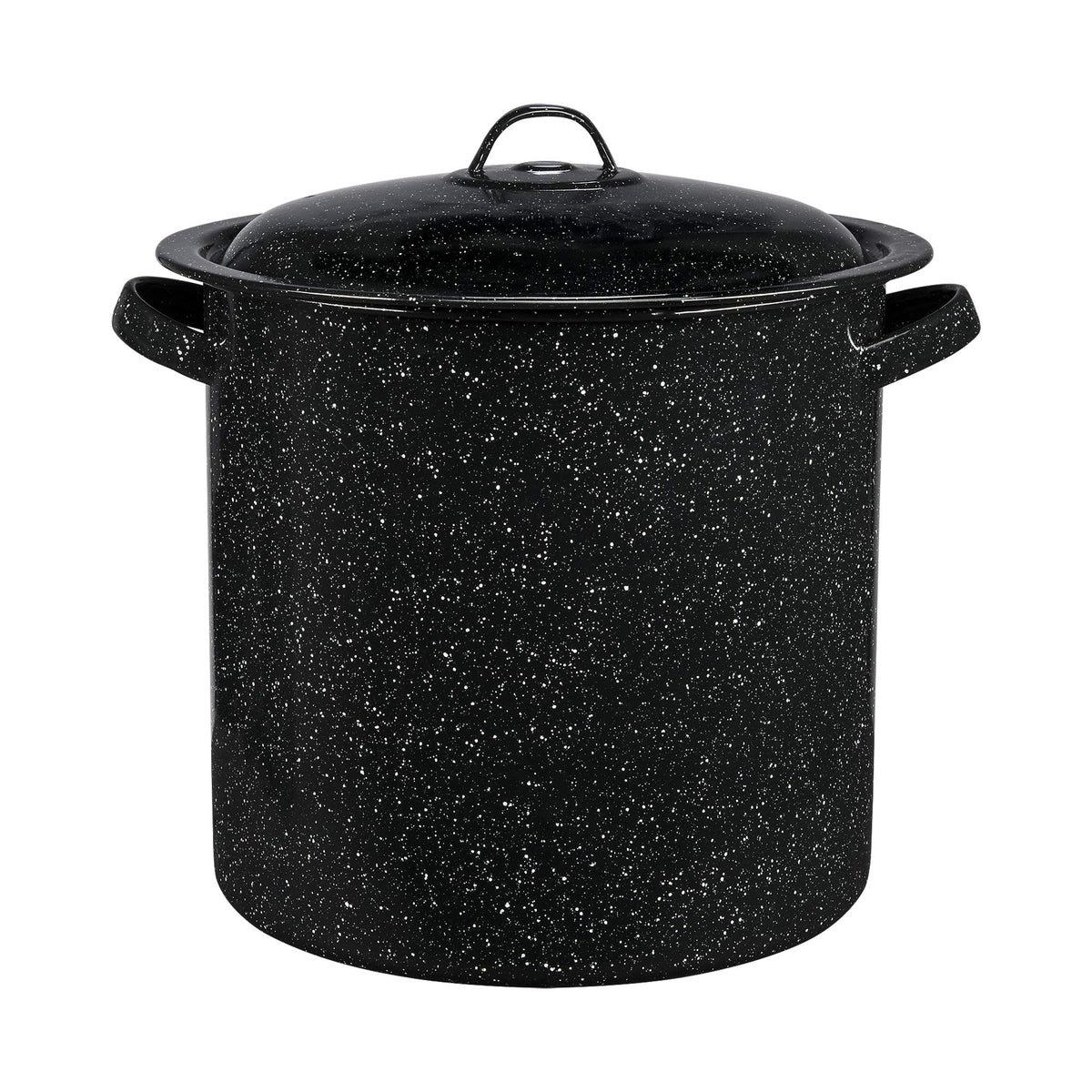 Granite Ware vue avant de la marmite montrant capacité et finition pratique
