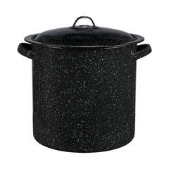 Granite Ware vue avant de la marmite montrant capacité et finition pratique