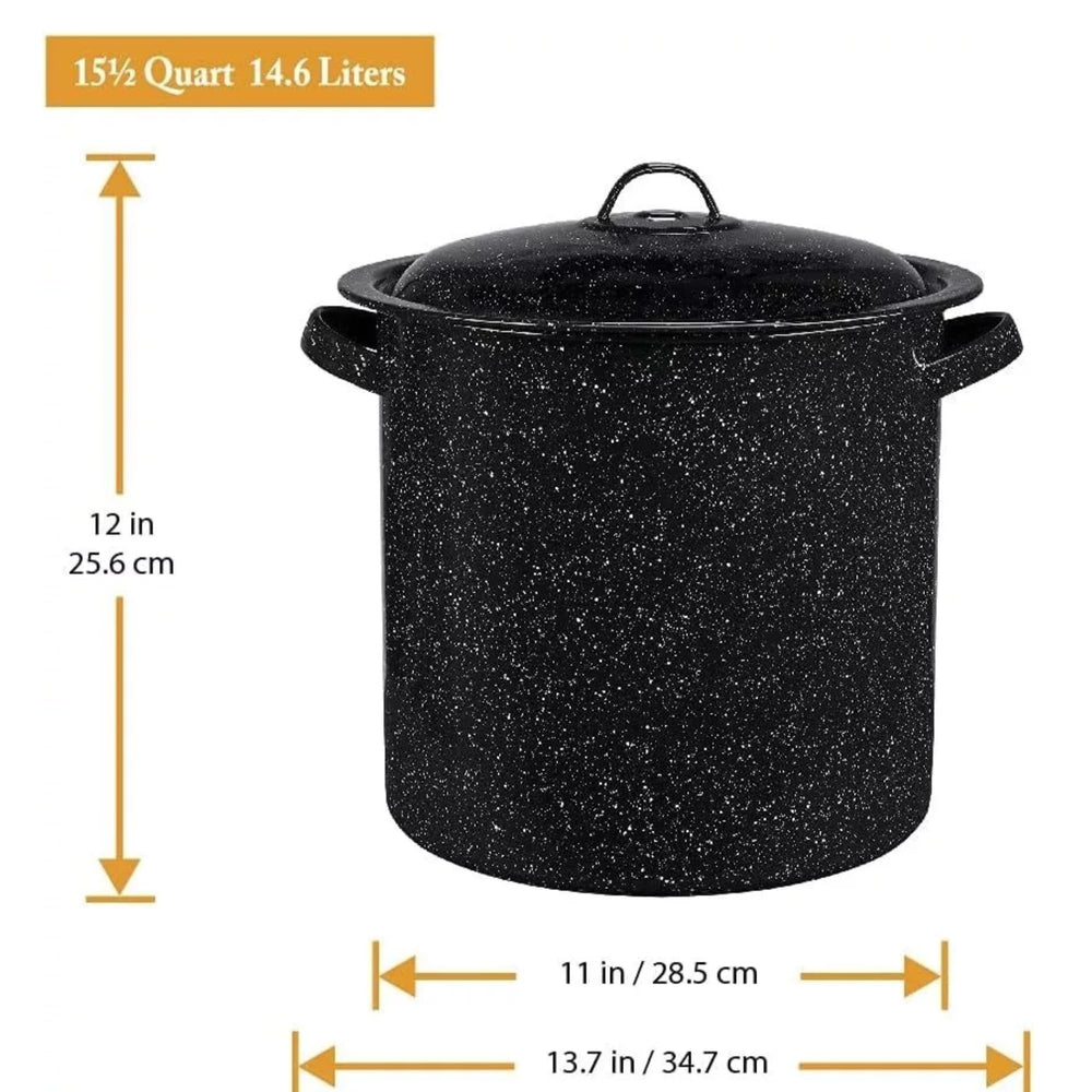 Granite Ware gros plan de l'émail céramique durable montrant résistance aux rayures