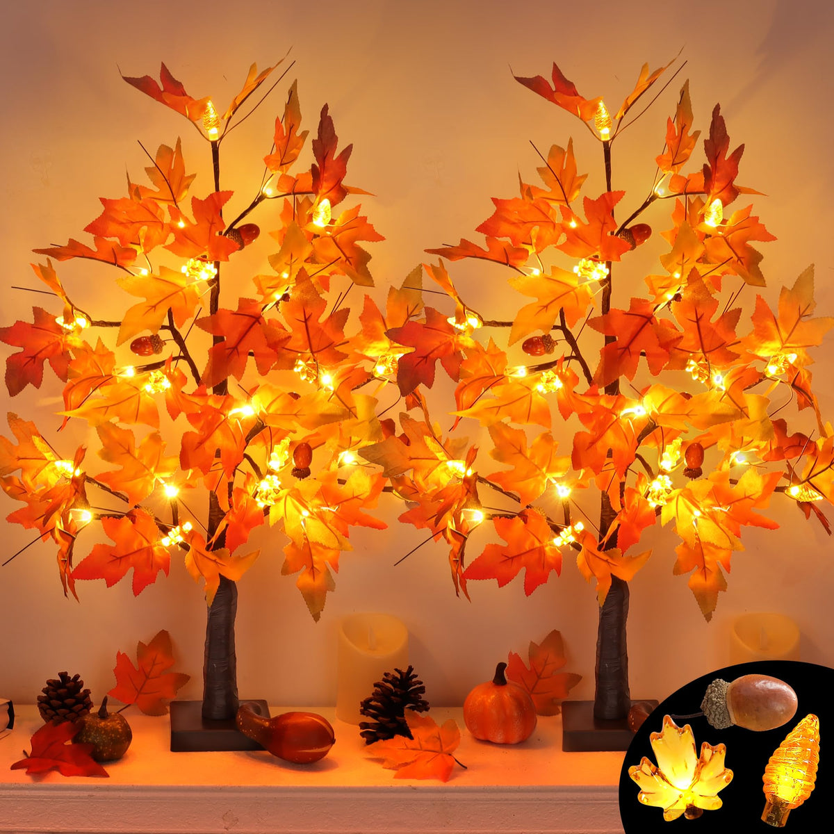 Grastfu arbre automne vue frontale, crée ambiance chaleureuse