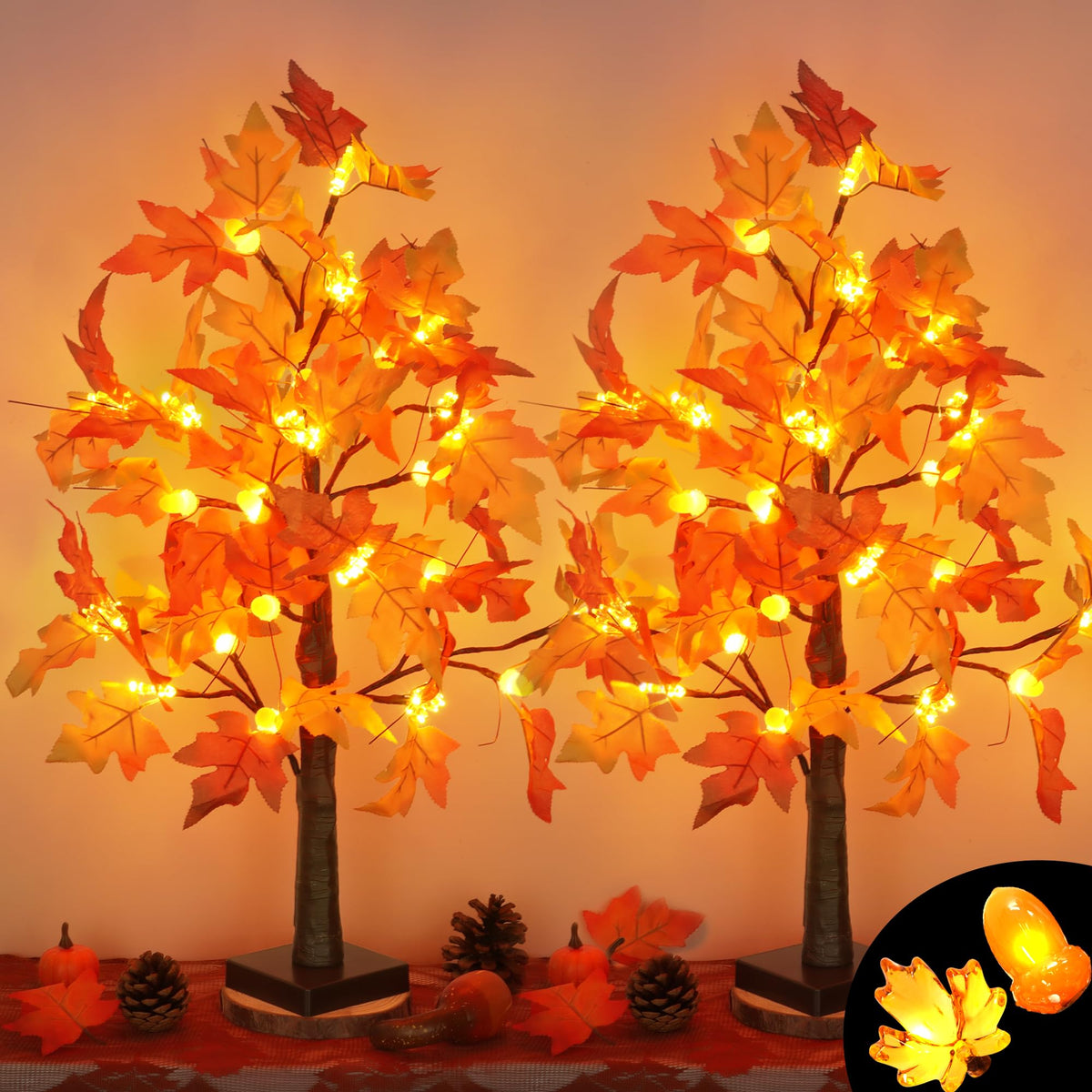 Grastfu arbre erable face et emballage, décor prêt à poser