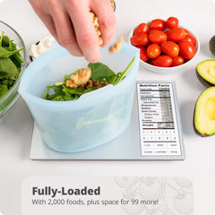 Greater Goods en usage pesée d’un bol pour préparer portions exactes
