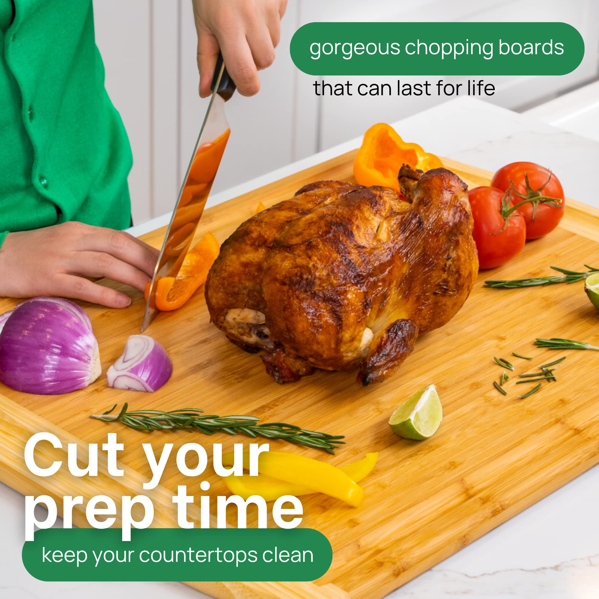 Greener Chef planche à l'échelle comparaison montre taille réelle et capacité