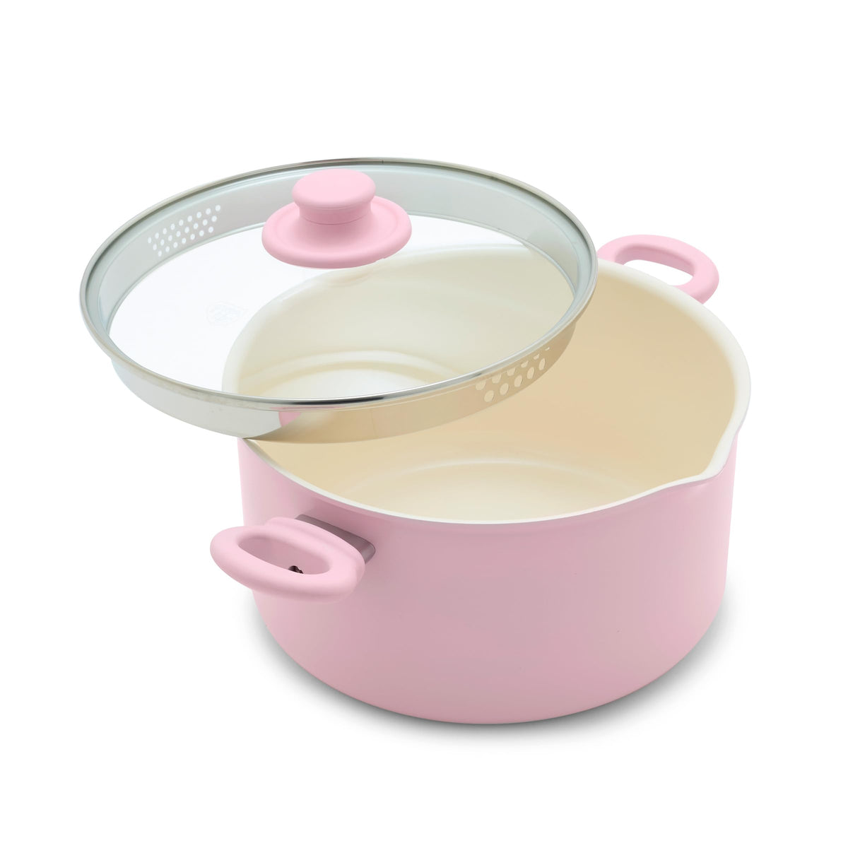 GreenLife casserole 6QT rose face visibilité capacité et design